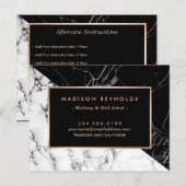 Schwarz-weiße Aftercare-Karte aus Marmor Postkarte (Vorne/Hinten)