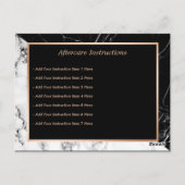 Schwarz-weiße Aftercare-Karte aus Marmor Postkarte (Rückseite)