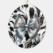 Schwarz-weiße Akzente des silbernen Metallic Keramik Ornament (Links)