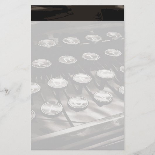 Schwarz-weiße alte Schreibschrifttasten Briefpapier (Vorderseite)