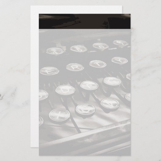 Schwarz-weiße alte Schreibschrifttasten Briefpapier (Vorne/Hinten)