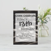 Schwarz-weiße alte Schreibschrifttasten Einladung (Stehend Vorderseite)