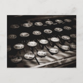 Schwarz-weiße alte Schreibschrifttasten Postkarte (Vorderseite)