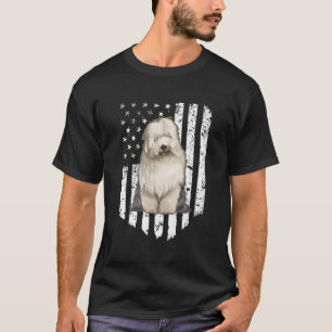 Schwarz-weiße amerikanische Flagge Alte Englische T-Shirt