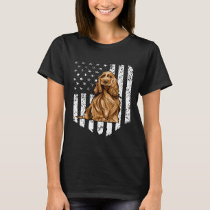 Schwarz-weiße amerikanische Flagge Englisch Cocker T-Shirt