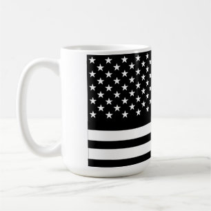 Schwarz-weiße amerikanische Flagge Kaffeetasse