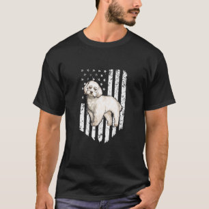 Schwarz-weiße amerikanische Flagge Malteser 4. Jul T-Shirt
