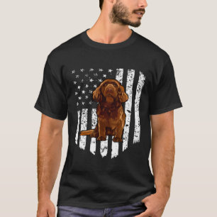 Schwarz-weiße amerikanische Flagge Sussex Spanel 4 T-Shirt