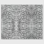 Schwarz-weiße Anaconda Exotische Snakeskin Geschenkpapier (Flach)