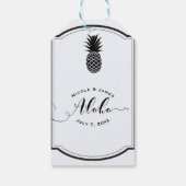 Schwarz-weiße Ananas Gevor MAHALO ALOHA Geschenkanhänger (Rückseite)