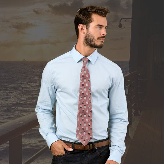 Schwarz-weiße Ananas, rosa Krawatte