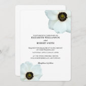 Schwarz-weiße Anemon-Blume Einladung (Vorne/Hinten)