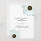 Schwarz-weiße Anemon-Blume Einladung (Vorderseite)