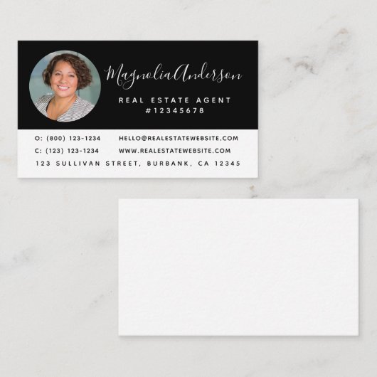 Schwarz-weiße Anwesen-Visitenkarte Visitenkarte (Vorne/Hinten)