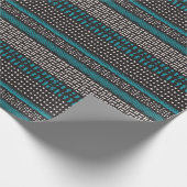 Schwarz-weiße Aquamarine Punkte zeigen das Zigzags Geschenkpapier (Ecke)