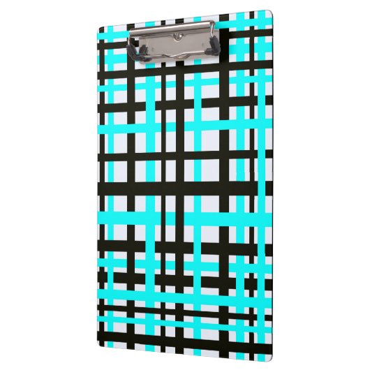 Schwarz-weiße Aquamarine Verriegelungsstreifen Klemmbrett (Links)