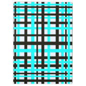 Schwarz-weiße Aquamarine Verriegelungsstreifen Klemmbrett (Rückseite)