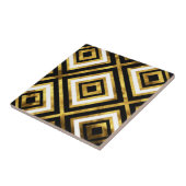 Schwarz-weiße Aquarellfarbe Geometrisch Diamant Fliese (Seite)