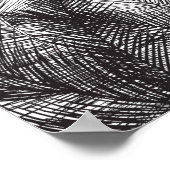 Schwarz-weiße Aquarellpalmen Poster (Ecke)