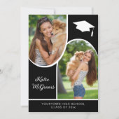Schwarz-weiße Arch Foto Graduation Cap Ankündigung (Vorderseite)