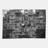Schwarz-weiße Architektur  Geschirrtuch (Horizontal)