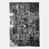 Schwarz-weiße Architektur  Geschirrtuch (Vertikal)