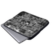 Schwarz-weiße Architektur Laptopschutzhülle (Vorne Knopf)