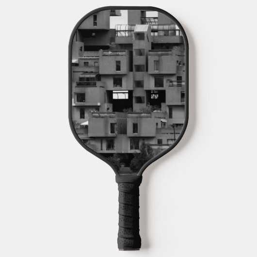 Schwarz-weiße Architektur Pickleball Schläger (Vorderseite)