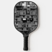 Schwarz-weiße Architektur Pickleball Schläger (Rückseite)
