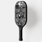 Schwarz-weiße Architektur Pickleball Schläger (Links)