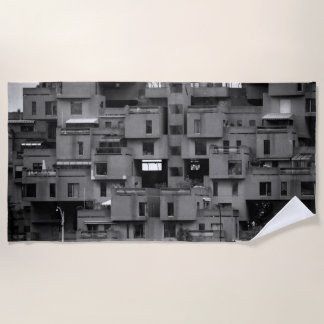 Schwarz-weiße Architektur  Strandtuch