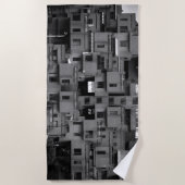 Schwarz-weiße Architektur Strandtuch (Vorderseite)