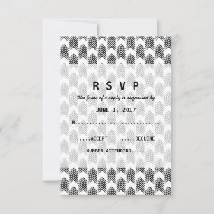 Schwarz-weiße Arrow-Antwortkarte RSVP Karte