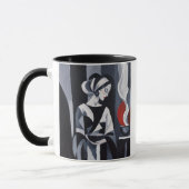 Schwarz-weiße Art Deco Frau  Tasse (Links)