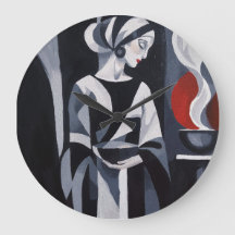 Schwarz-weiße Art Deco-Frau-Wandkunst
