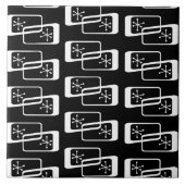 Schwarz-weiße Atomalgenwinkel Fliese (Vorderseite)