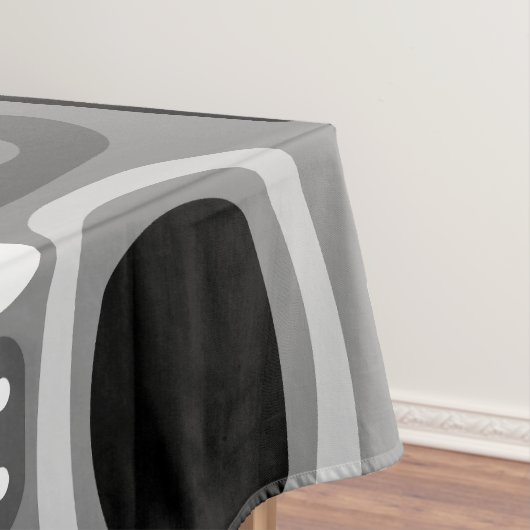 Schwarz-weiße Atomzeitfieldstones Tischdecke (Beispiel)