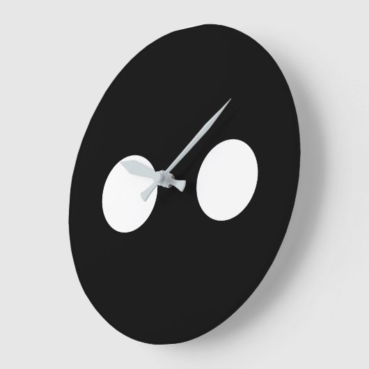 Schwarz-weiße Augen Funny Niedlich Face Trendy Große Wanduhr (Winkel)