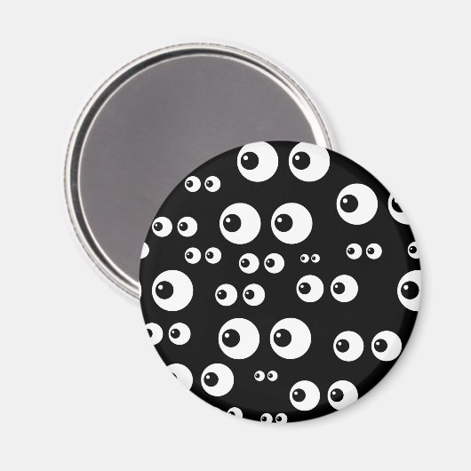 Schwarz-weiße Augen Magnet (Vorderseite/Rückseite)