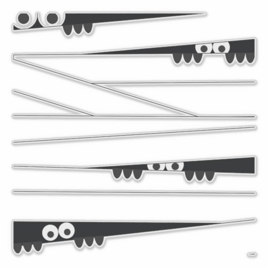 Schwarz-weiße Augen pinkeln Mummy Halloween Aufkleber (Vorderseite)