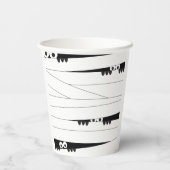Schwarz-weiße Augen pinkeln Mummy Halloween Pappbecher (Rückseite)