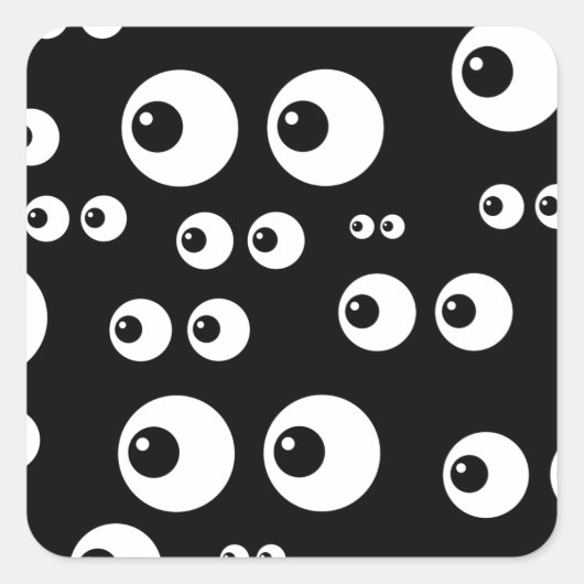 Schwarz-weiße Augen Quadratischer Aufkleber (Vorderseite)
