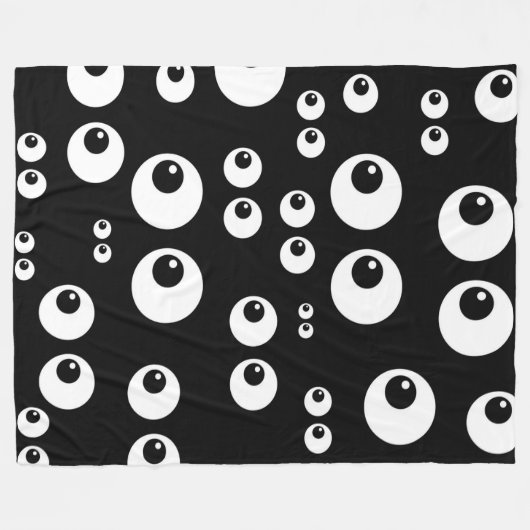 Schwarz-weiße Augendecke Fleecedecke (Vorderseite (Horizontal))