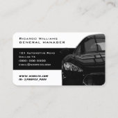 Schwarz-weiße automobile dynamische Visitenkarte (Rückseite)