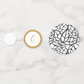 Schwarz-weiße Aztek Gold Farbinitialen Konfetti (Vorderseiten)