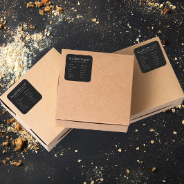 Schwarz-weiße Bäckerei mit Allergikerbatterie Quadratischer Aufkleber