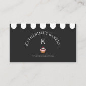 Schwarz-weiße Bäckerei Visitenkarte (Vorderseite)