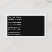 Schwarz-weiße Backkarten Visitenkarte (Rückseite)