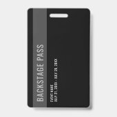 Schwarz-weiße Backpass-ID für Mitarbeiter Ausweis (Rückseite)