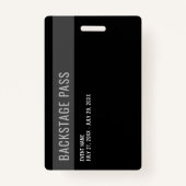 Schwarz-weiße Backpass-ID für Mitarbeiter Ausweis (Rückseite)